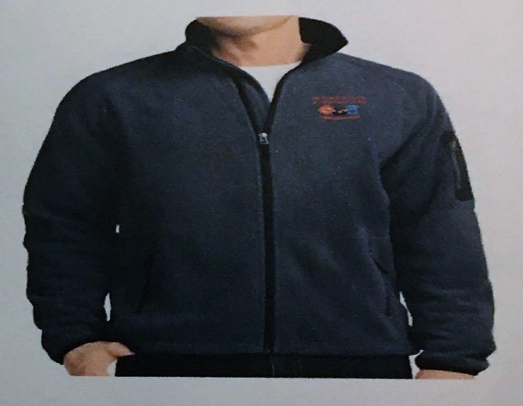 gray fleece jacket